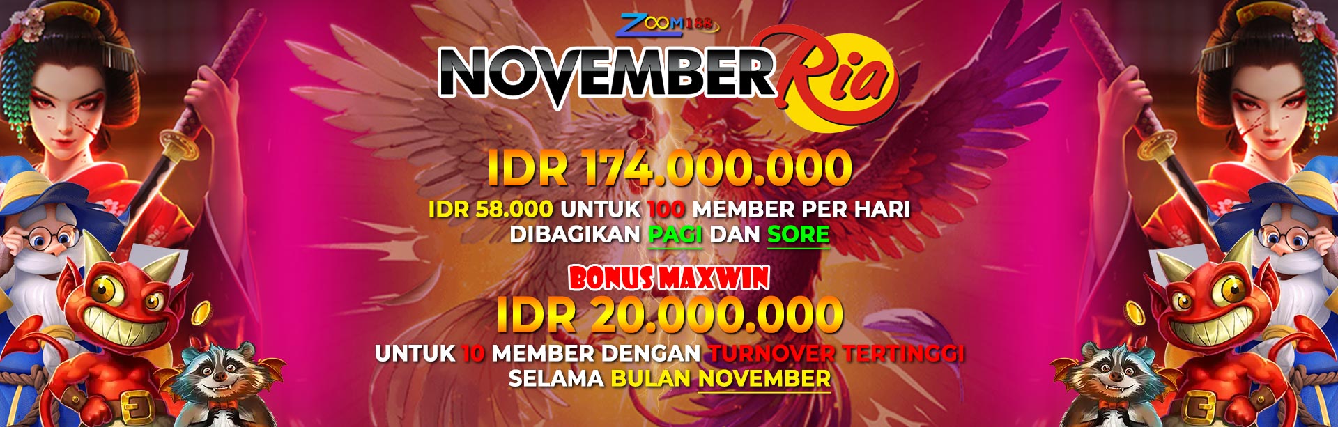 BONUS NOVEMBER RIA ZOOM188