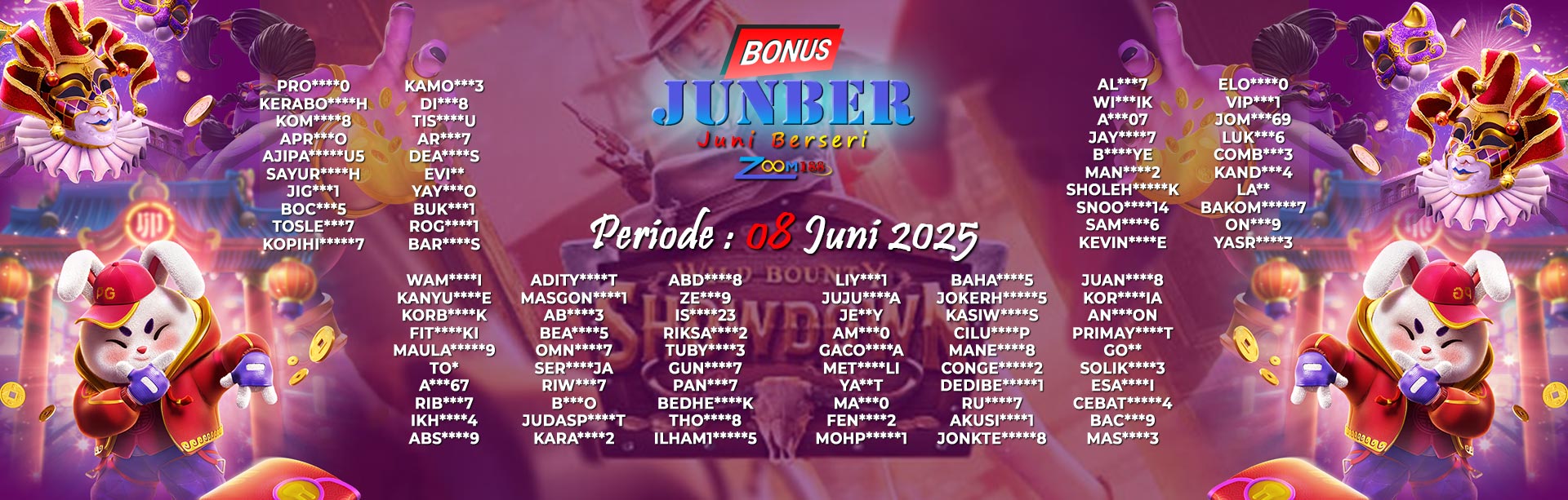 WINNER BONUS JUNBER ZOOM188