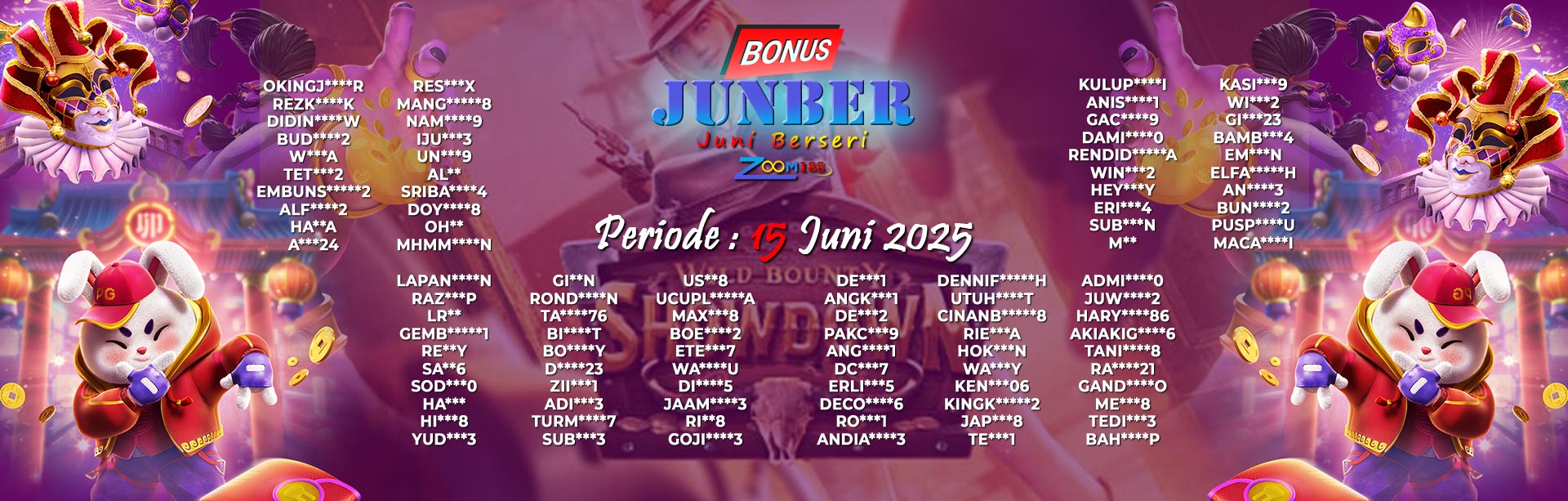 WINNER BONUS JUNBER ZOOM188