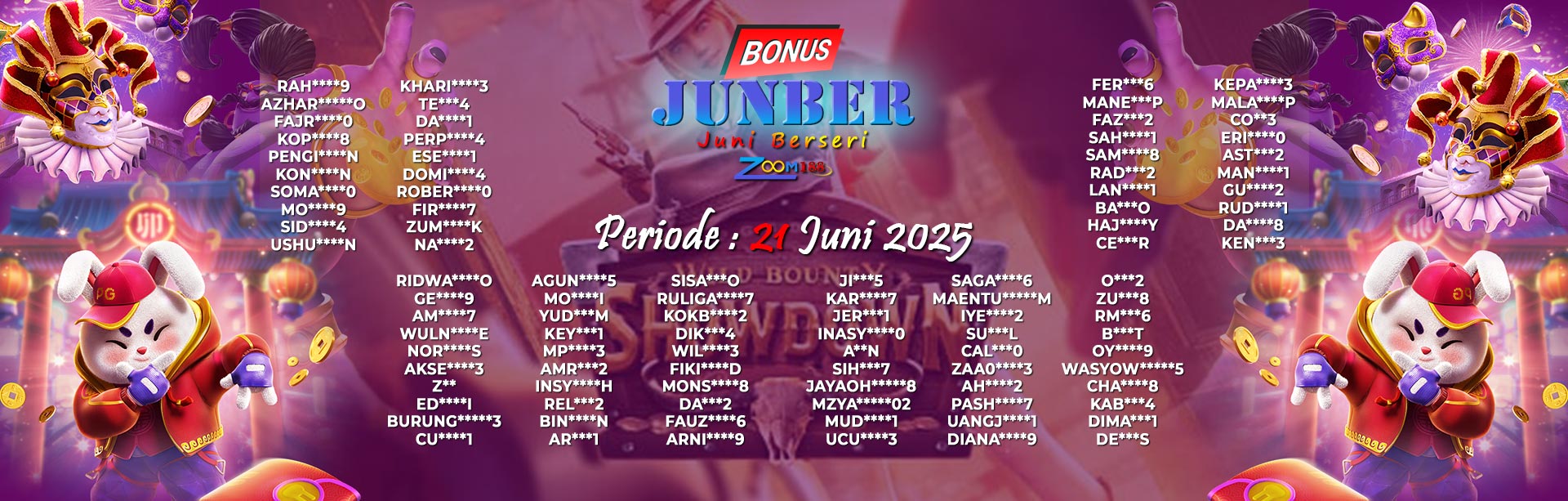 WINNER BONUS JUNBER ZOOM188
