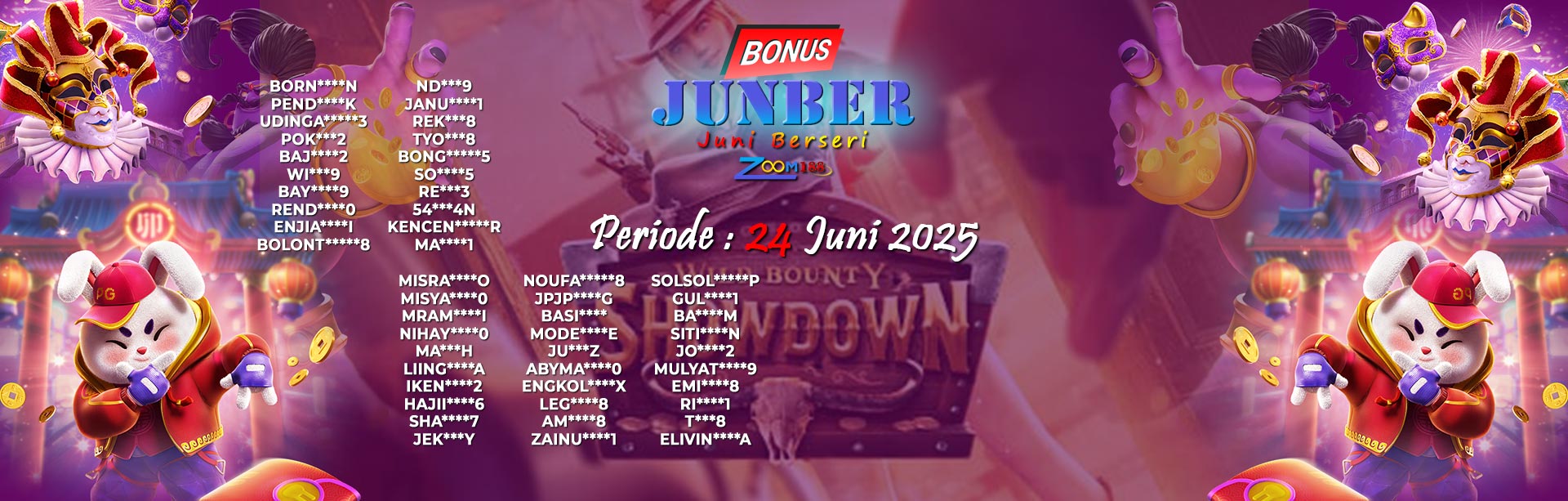 WINNER BONUS JUNBER ZOOM188