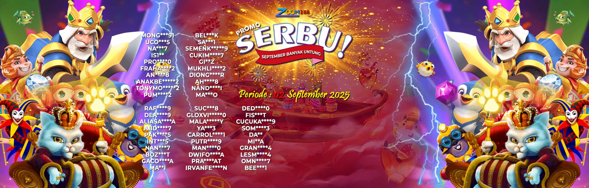 WINNER SEPTEMBER SERBU ZOOM188