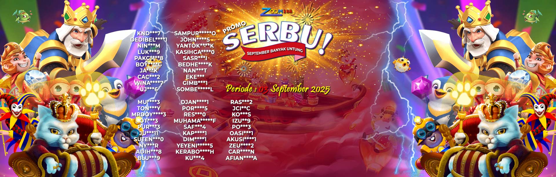WINNER SEPTEMBER SERBU ZOOM188