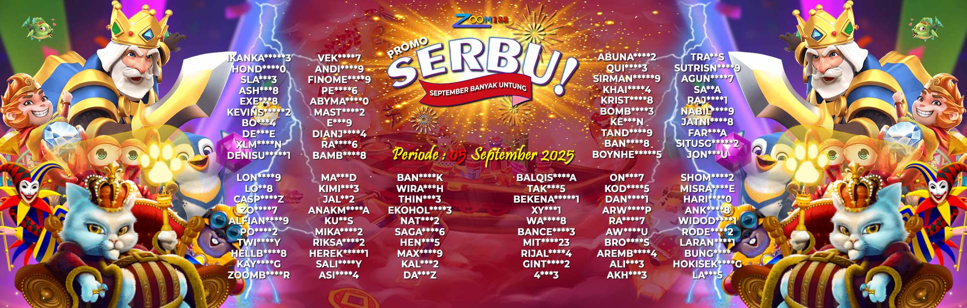 WINNER SEPTEMBER SERBU ZOOM188