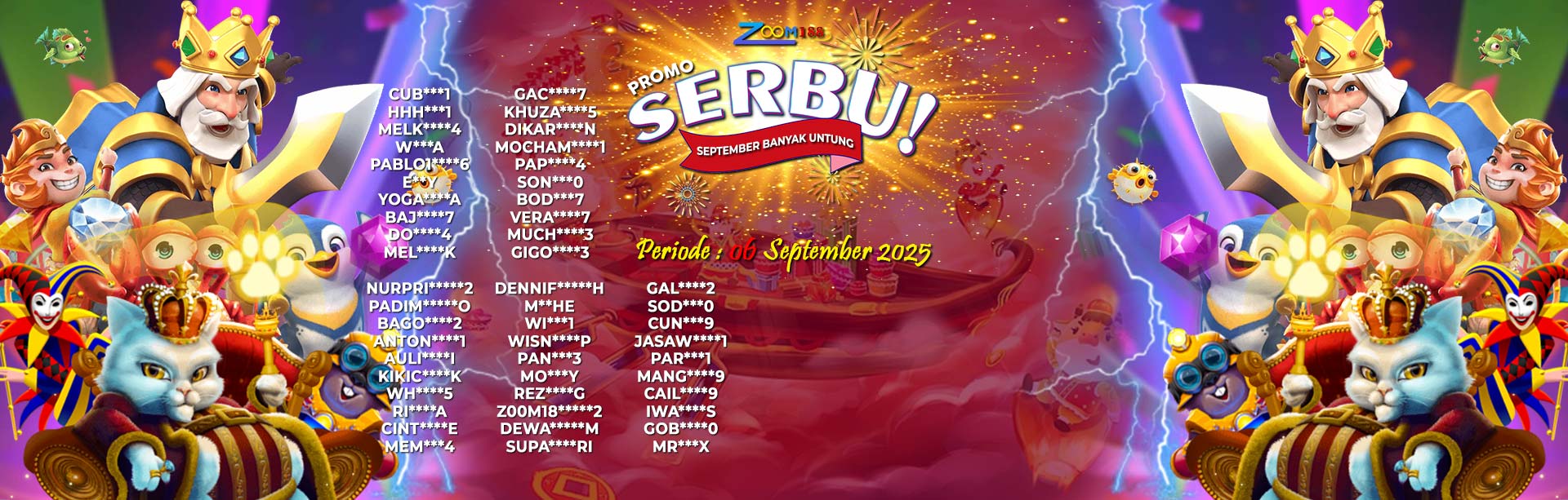 WINNER SEPTEMBER SERBU ZOOM188
