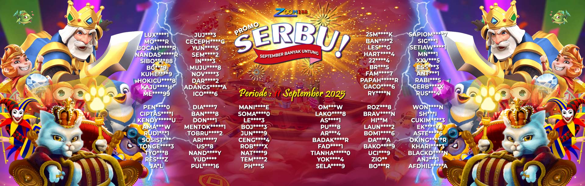 WINNER SEPTEMBER SERBU ZOOM188