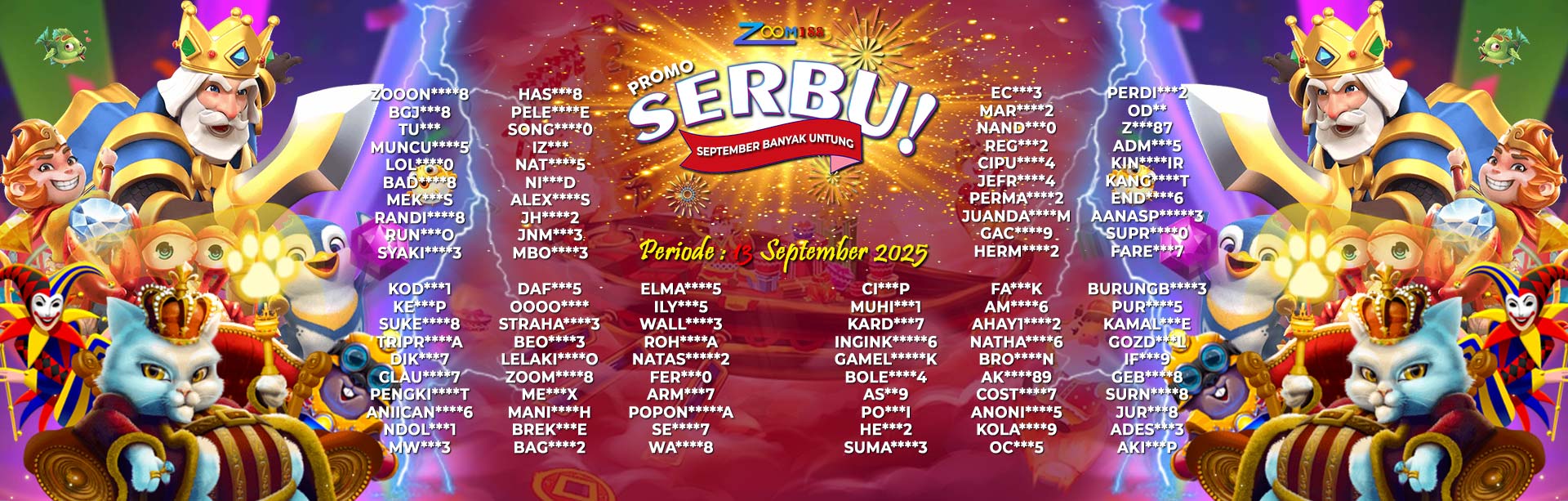 WINNER SEPTEMBER SERBU ZOOM188