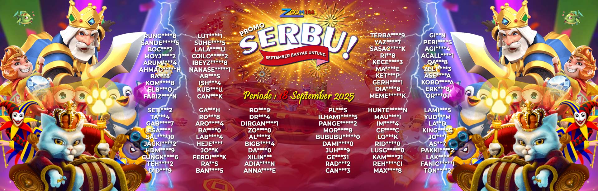 WINNER SEPTEMBER SERBU ZOOM188