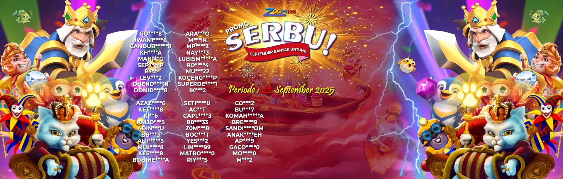 WINNER SEPTEMBER SERBU ZOOM188