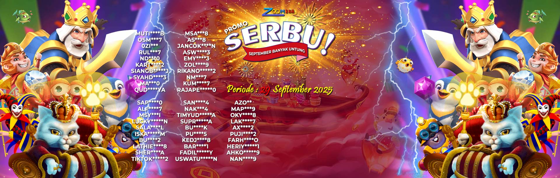 WINNER SEPTEMBER SERBU ZOOM188