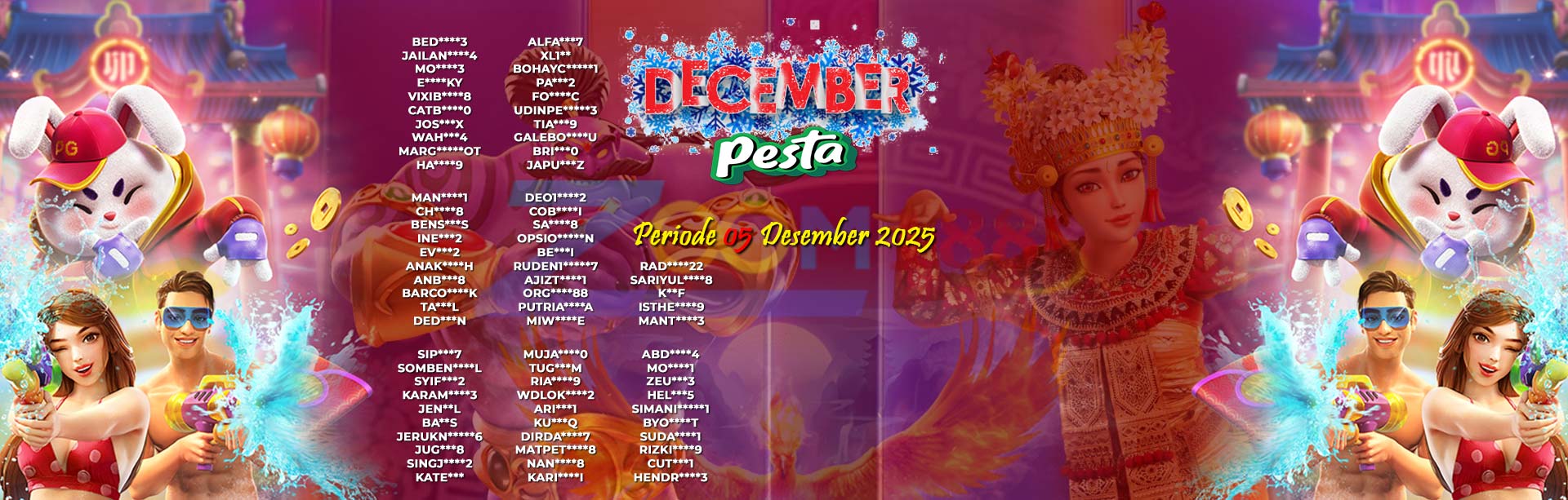 WINNER DECEMBER PESTA ZOOM188