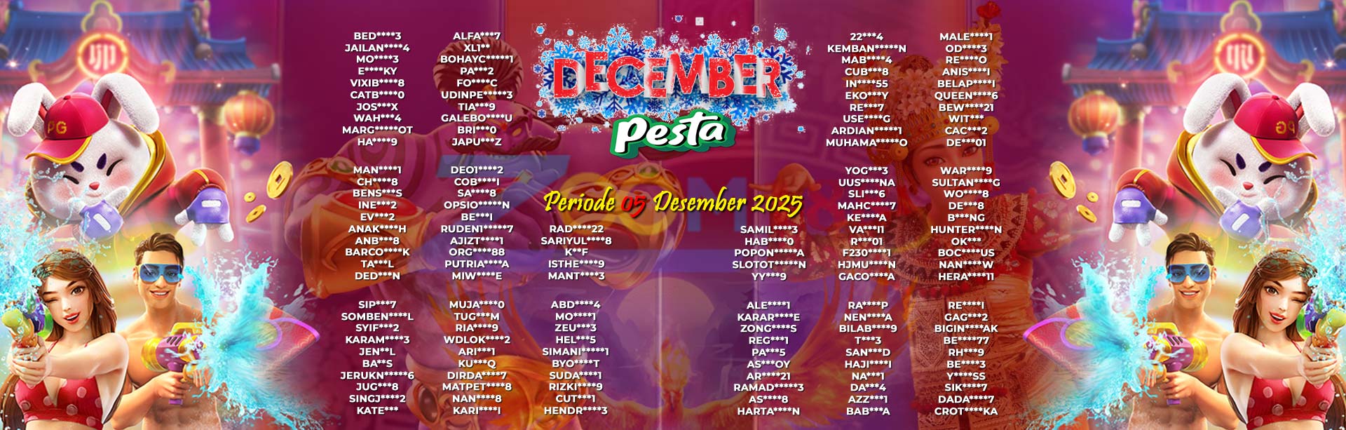 WINNER DECEMBER PESTA ZOOM188