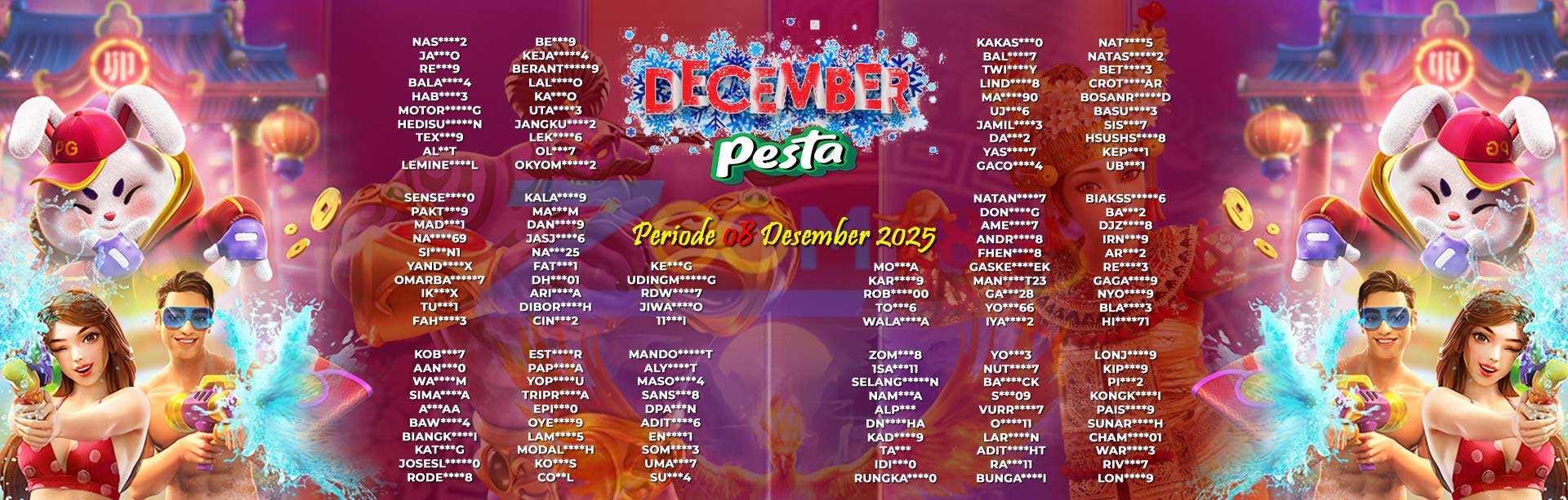 WINNER DECEMBER PESTA ZOOM188