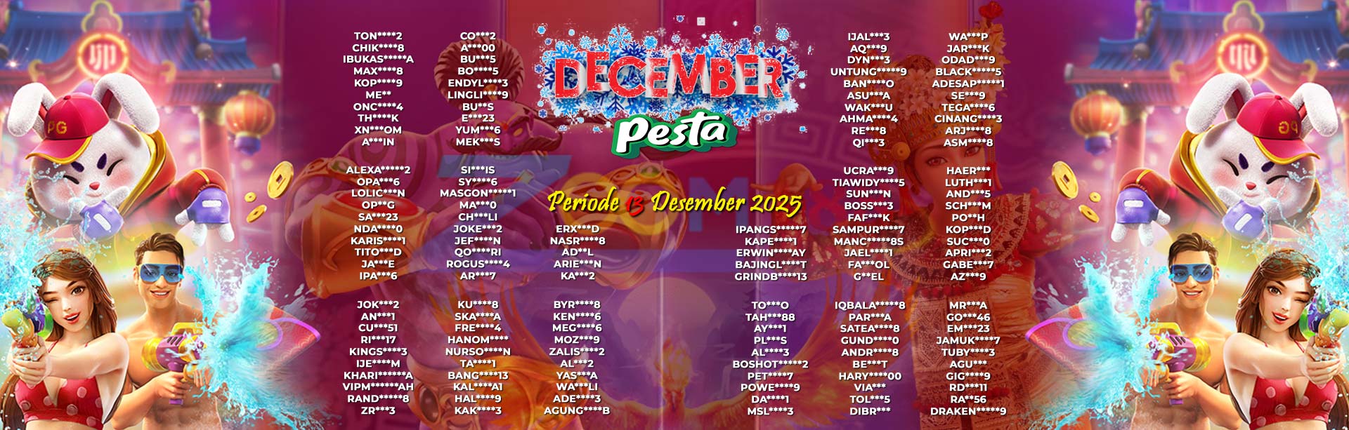 WINNER DECEMBER PESTA ZOOM188