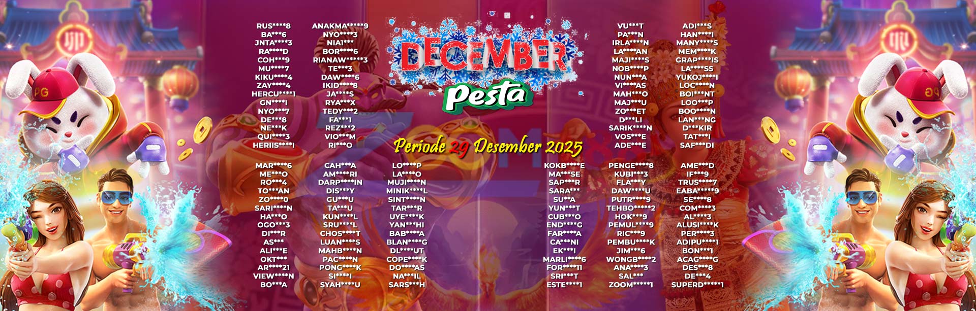 WINNER DECEMBER PESTA ZOOM188