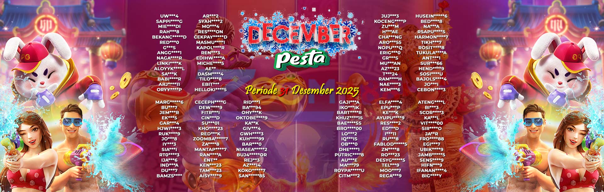 WINNER DECEMBER PESTA ZOOM188